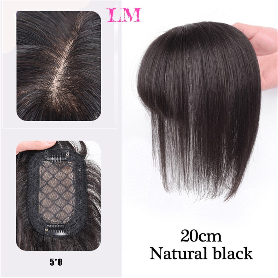 Lm franja invisível cabeça sem emenda cabelo ondinha de água cabelo ar franja cabeça sobrecarga natural invisível substituição capa cabelo branco: BF20-20-2