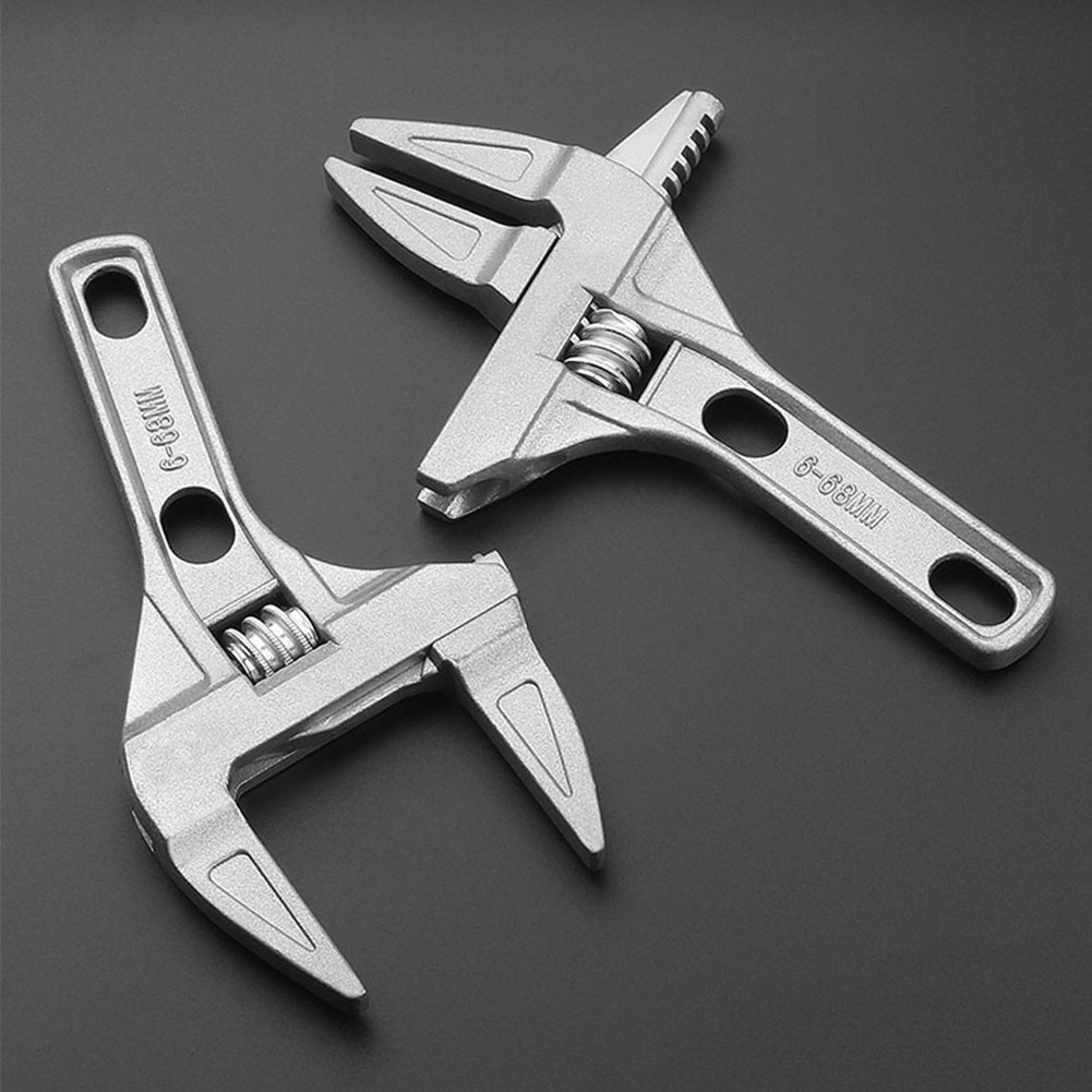 16-68mm Aluminium Alloy Snap Short Shank Key Nut Adjustable Spanner Multifunction Repair Tools Mini Universal Home Large Opening