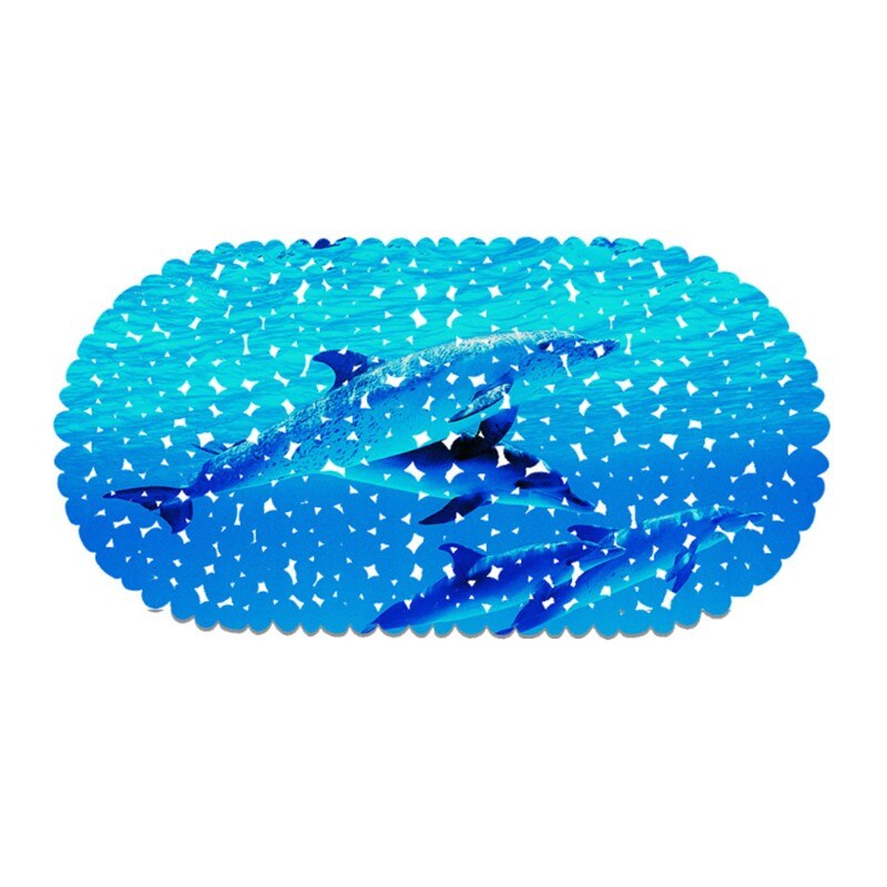 Stijl Cartoon Dolfijn Patroon Pvc Antislip Waterdicht Badmat Bad Douche Mat