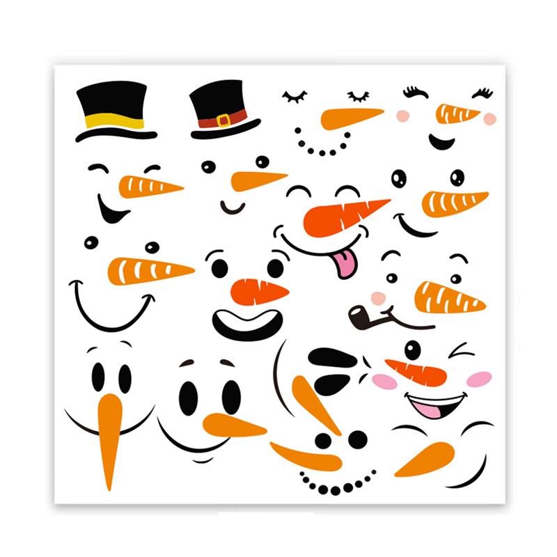 Removable Christmas Window Decal Santa Claus Snowman Stickers Winter Wall Stickers for Kids Room Year Christmas Window Decor: 02