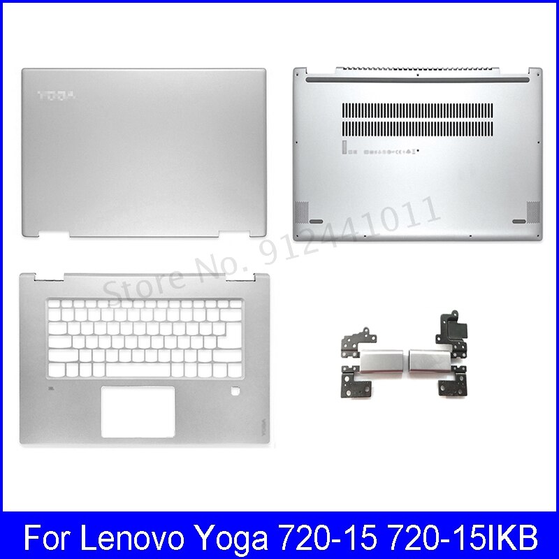 Top Cover For Lenovo Yoga 720-15 720-15IKB Lcd Back Cover Palmrest Bottom Case Hinges A C D Cover Silver