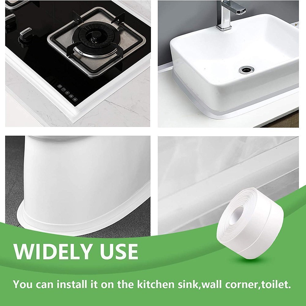 Badkamer Douche Wastafel Bad Afdichtingstape Strip Wit PVC Zelfklevende Waterdichte Muursticker voor Badkamer Keuken Kalefateren Strip