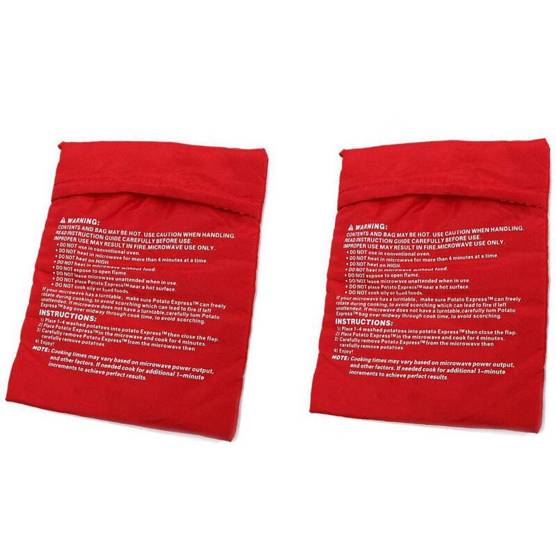 Potato Microwave Pouch Microwave Potato Cooker Bag Reusable Washable Fabric Potato Cooker Pouch Perfect Potatoes: 2Pcs