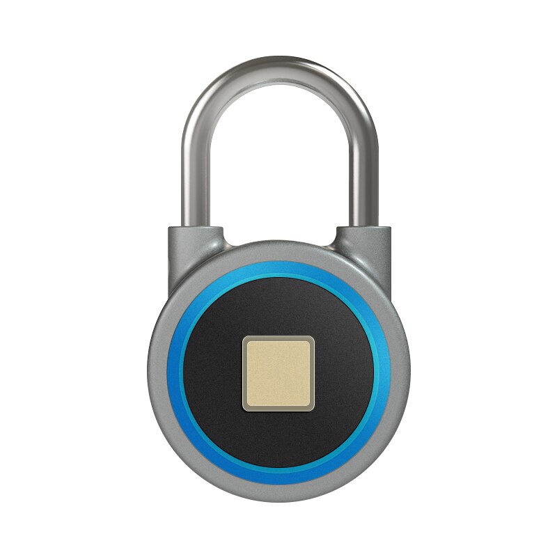 Smart Fingerprint Bluetooth Padlock Multi-function Waterproof Doorlock Mobile App Control GPS Track Keyless Padlock Cabinet Lock: Blue
