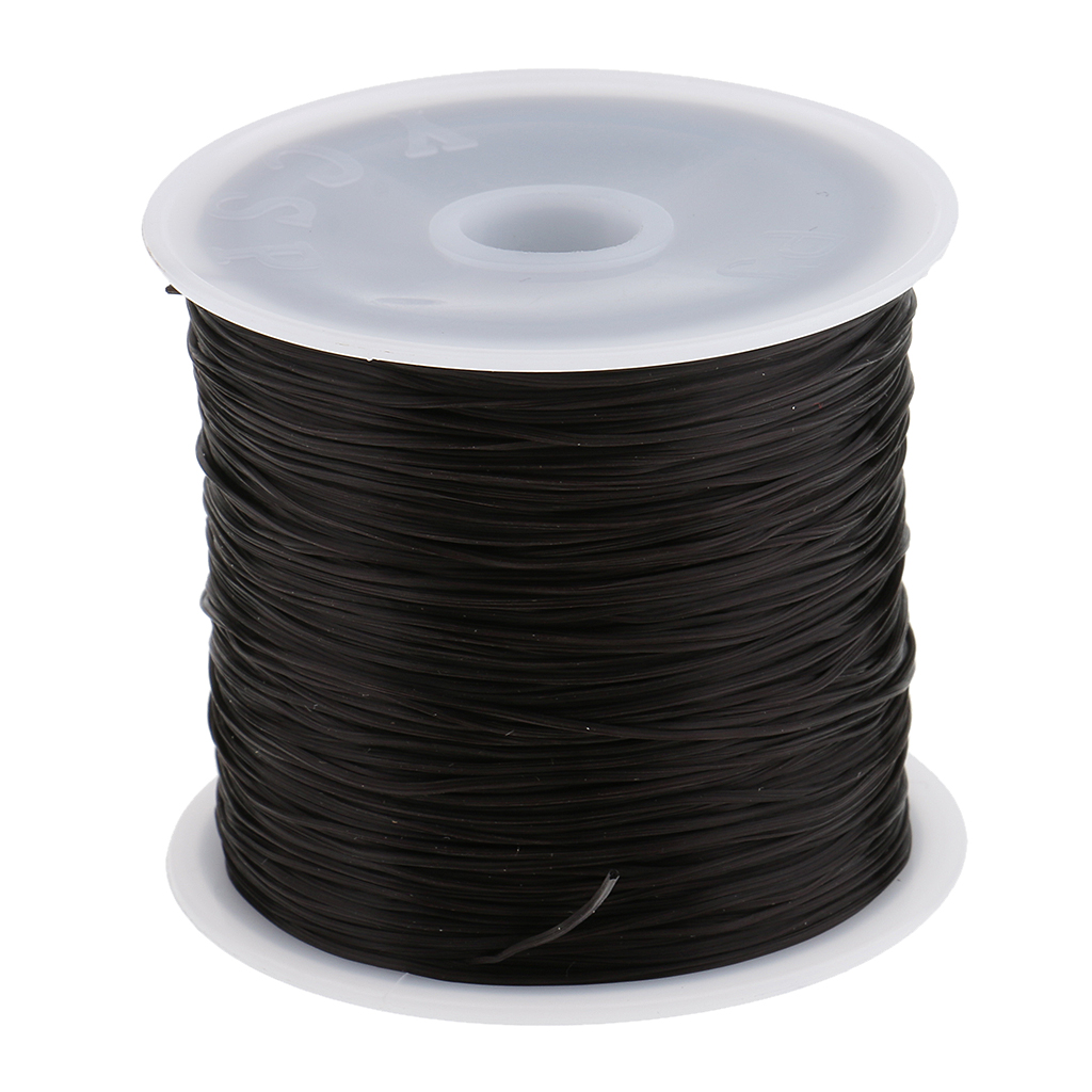 2 rollos de hilo negro elástico para decoración de pelucas, tejido para pelo de salón, para trama, costura, fabricación de extensiones de cabello, 60M
