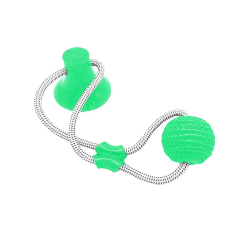 Jouets pour chiens en caoutchouc ventouse chien jouets balle pour animaux de compagnie remorqueur drôle jouet à mâcher dents nettoyage chiot Animal jouet remorqueur corde support fournitures pour animaux de compagnie: light green-B