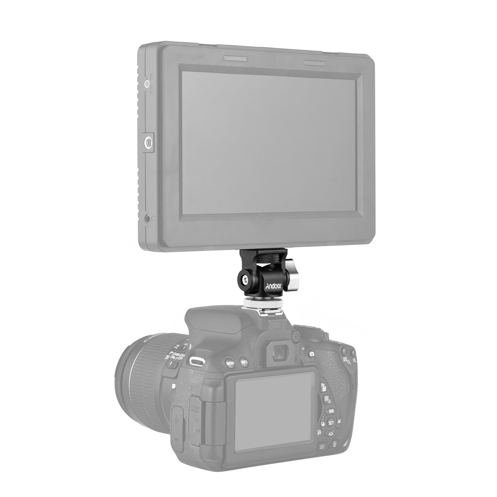 Andoer Mini Monitor Mount Tripod Head Cold Shoe Adapter 1/4 Inch Screw for Mounting Camera Monitor Flash Mic LED Fill Light