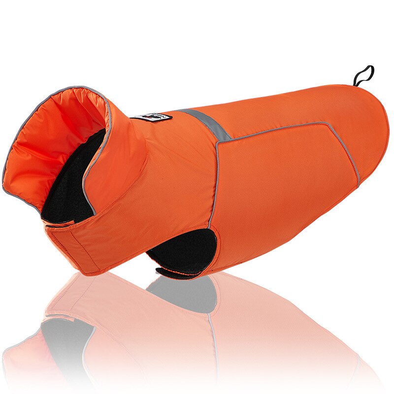 Reflective Pets Clothing Safe Waterproof Dog Jacket Coat Dog Pet Clothes Solid Keep Warm Dogs Winter Outdoor Coats: Orange / L