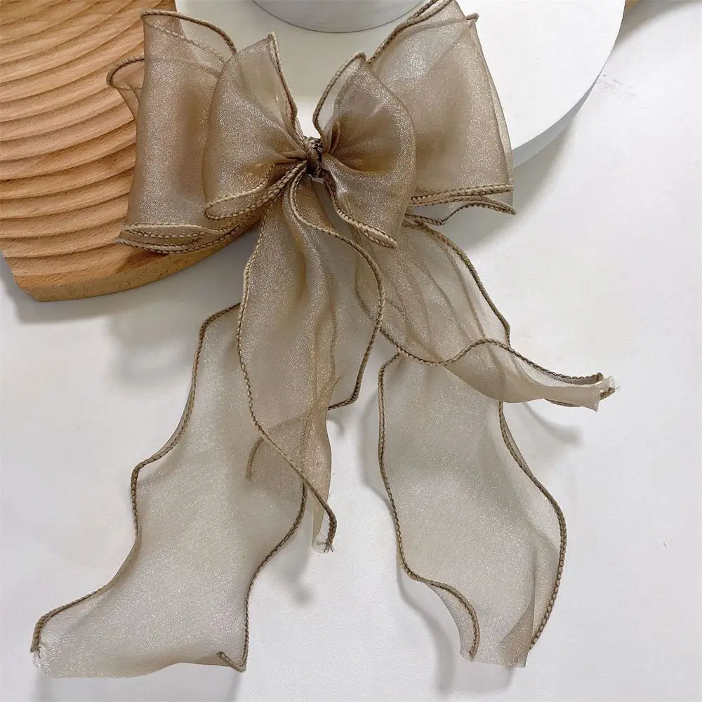 Presilha de cabelo de princesa coreana, grampo de cabelo multicamadas com laço de fita, grampos de cabelo para mulheres, acessórios de cabelo para meninas