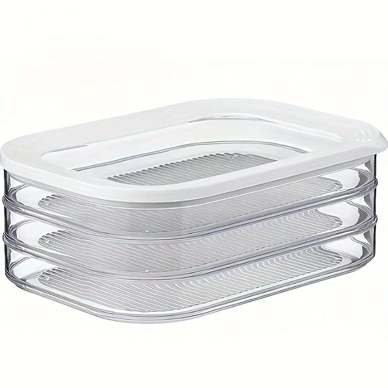 3 Tier Clear Food Storage Containers Set Stackable Kitchen Organizer BPA Free PP Material for Fridge: Default Title