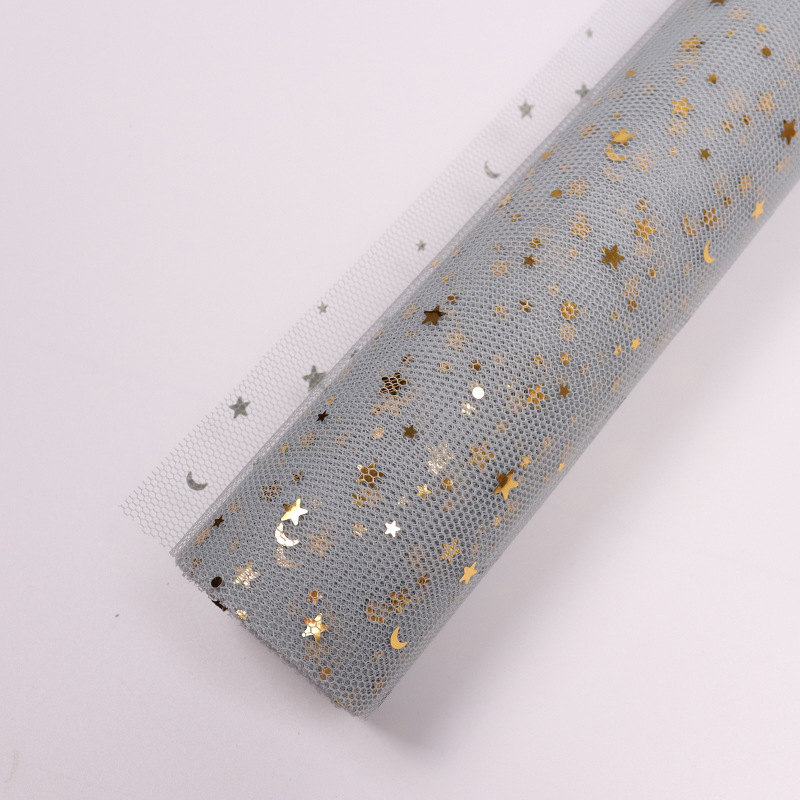 Flower Packing Gauze 5 Yards/roll Bronzing Gauze DIY Korean Style Floral Gauze: Fog blue