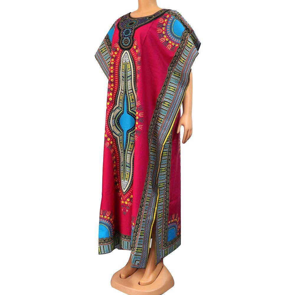 Dashikiage Women's 100% Cotton African Print Dashiki Stunning African Ladies Dress