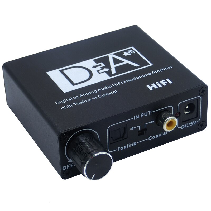 Hifi DAC Amp Digital a analógico, convertidor de Audio RCA 3,5mm, amplificador de auriculares Toslink, salida Coaxial óptica: Default Title