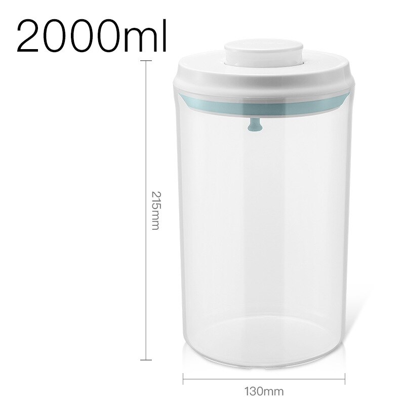 Airtight Food Storage Containers with One Key Press to Seal Lids Contains 3 Styles and 14 Sizes for Kitchen Pantry Organization: 2000MLRound shape