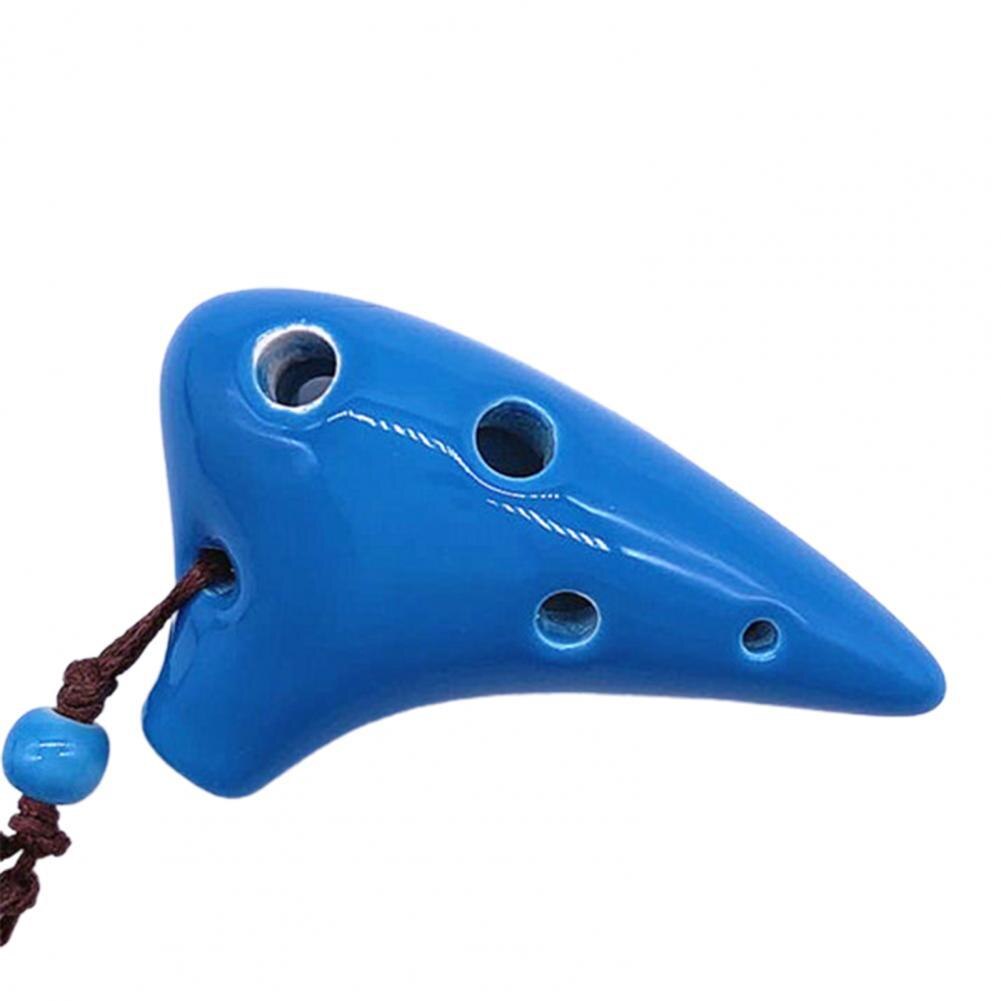 Traditional Ocarina Unbending Ceramic Music Beginner 6 Hole Ocarina 6 Hole Ocarina Flute Instrument: Sky Blue