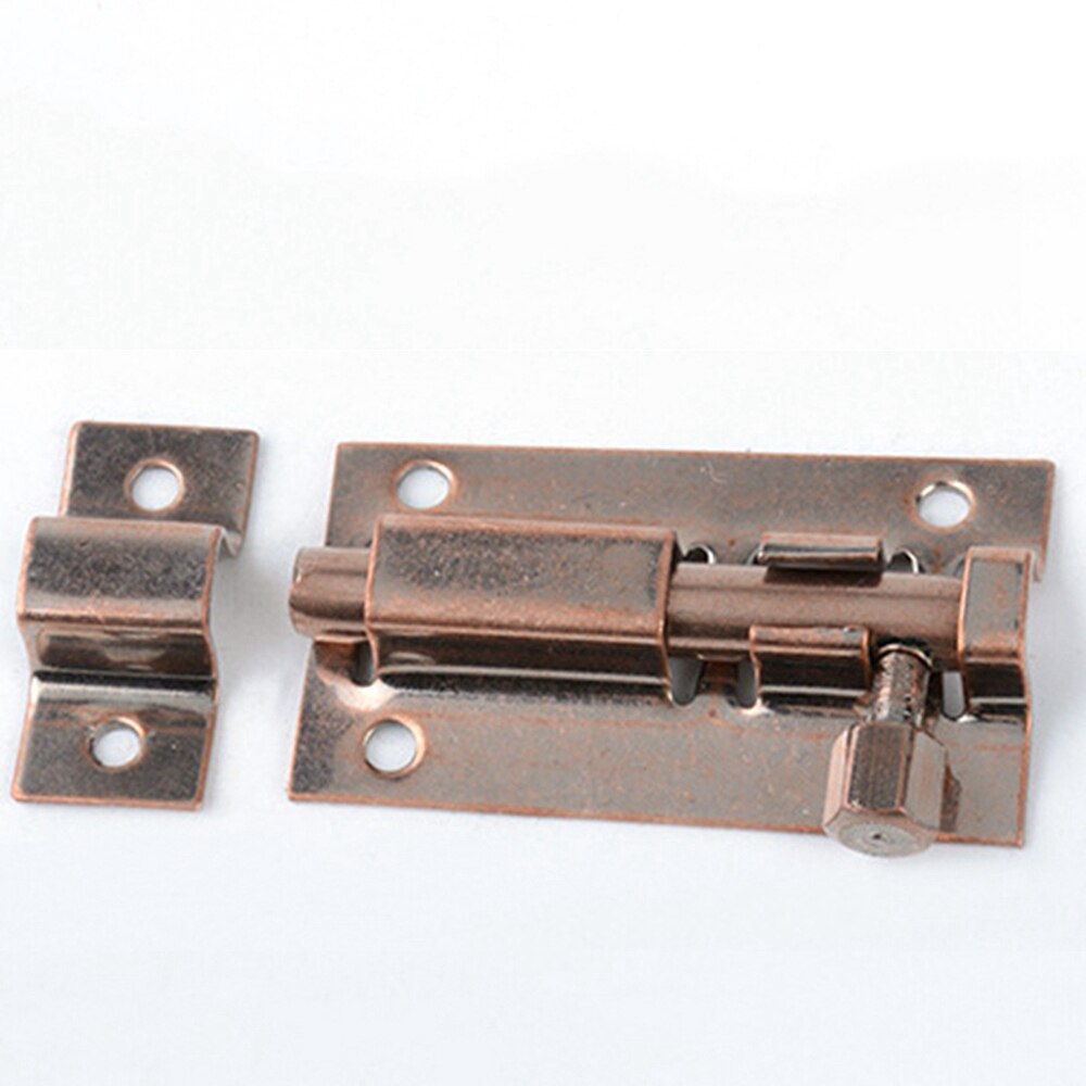 2/3/4Inch Stainless Steel Doors Slide Lock Bolt Barrel Home Gate Safety Hardware Screws Bathroom Lock: 3 Inch-Red bronze