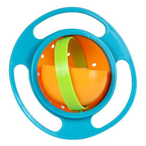 360 Roterende Baby Food Grade Plastic UFO Gyro Stijl Kom Ronde Lekvrij Anti-dumping Overloop Kinderen Voeden Fruit Draaitafel: 4