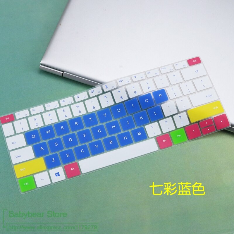 Til huawei matebook 13 laptop 13.3 tommer silikone laptop tastatur cover skin protector: Candyblue