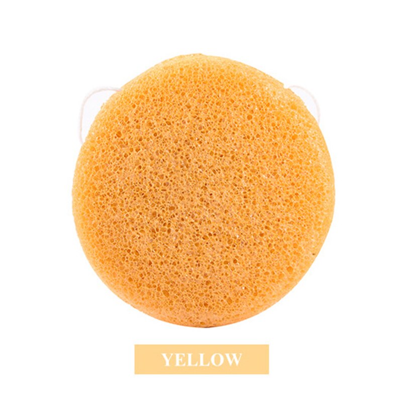 Natuur Ronde Vorm Konjac Spons Gezicht Spons Cosmetische Puff Herbruikbare Konjac Puff Facial Cleaner Huid Schoon: YELLOW