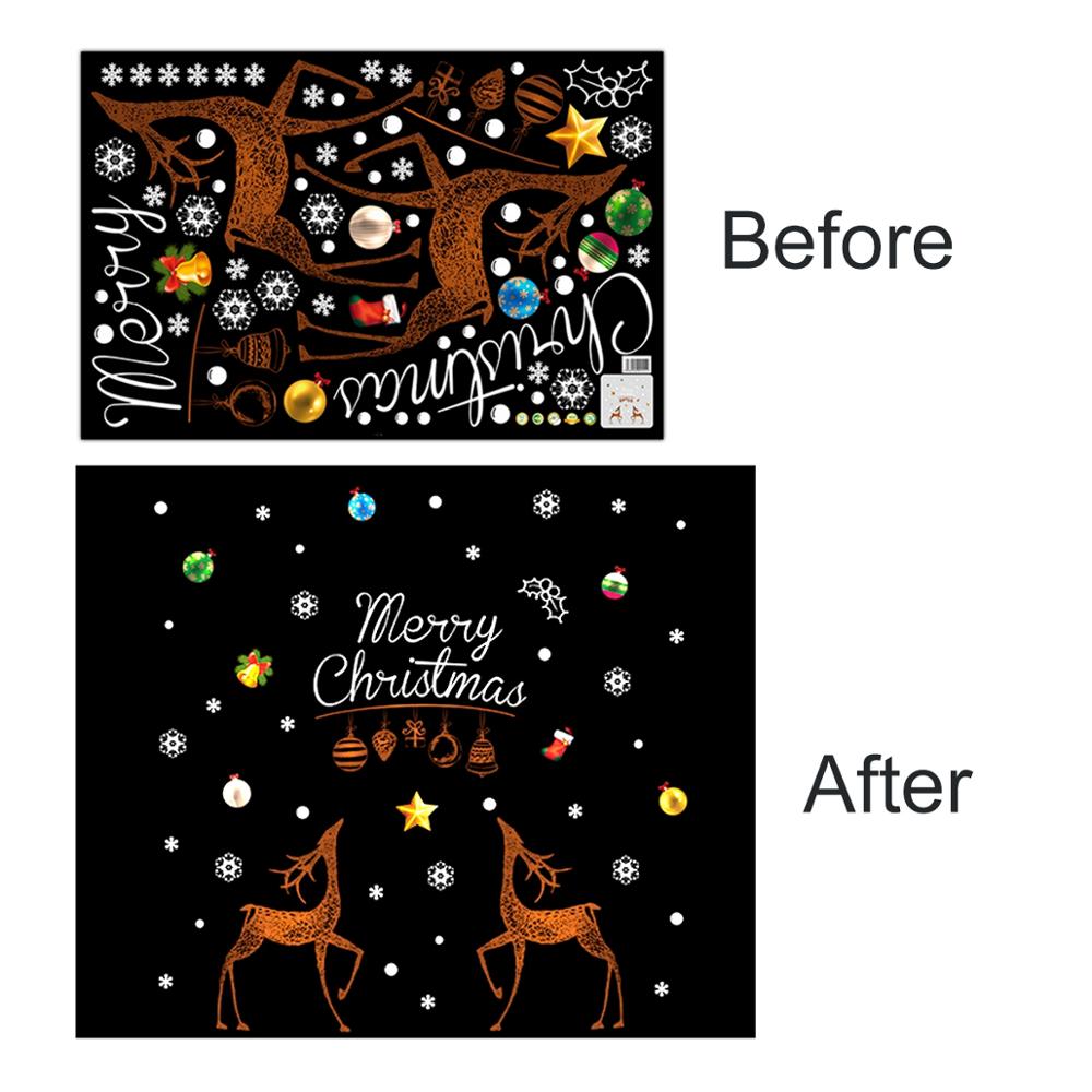 God jul väggdekaler fönster glas klistermärken juldekorationer för hem julpynt xmas år