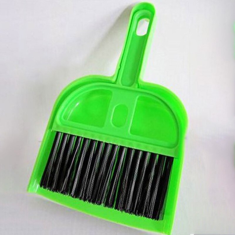 Mini Desktop Sweep Cleaning Brush table Small Broom multi-function can be hanging desk Dustpan Set: Green