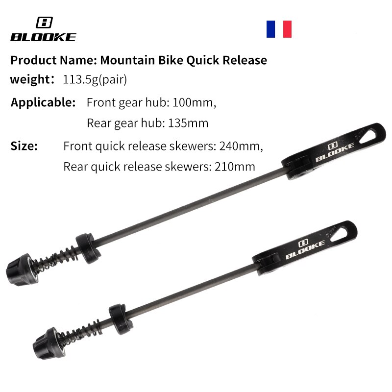 Blooke Mtb Hub Snelspanners As Voor Achter Assen Bout Hendel Aluminium Legering 100/135Mm Wiel Berg fiets Fietsen Onderdelen: a pair