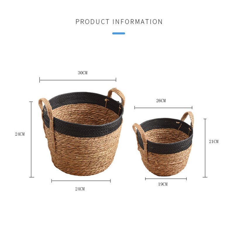 Panier de rangement pliable naturel jonc de mer rotin paille en osier pliant Pot de fleur paniers jardin planteur fournisseur de blanchisserie
