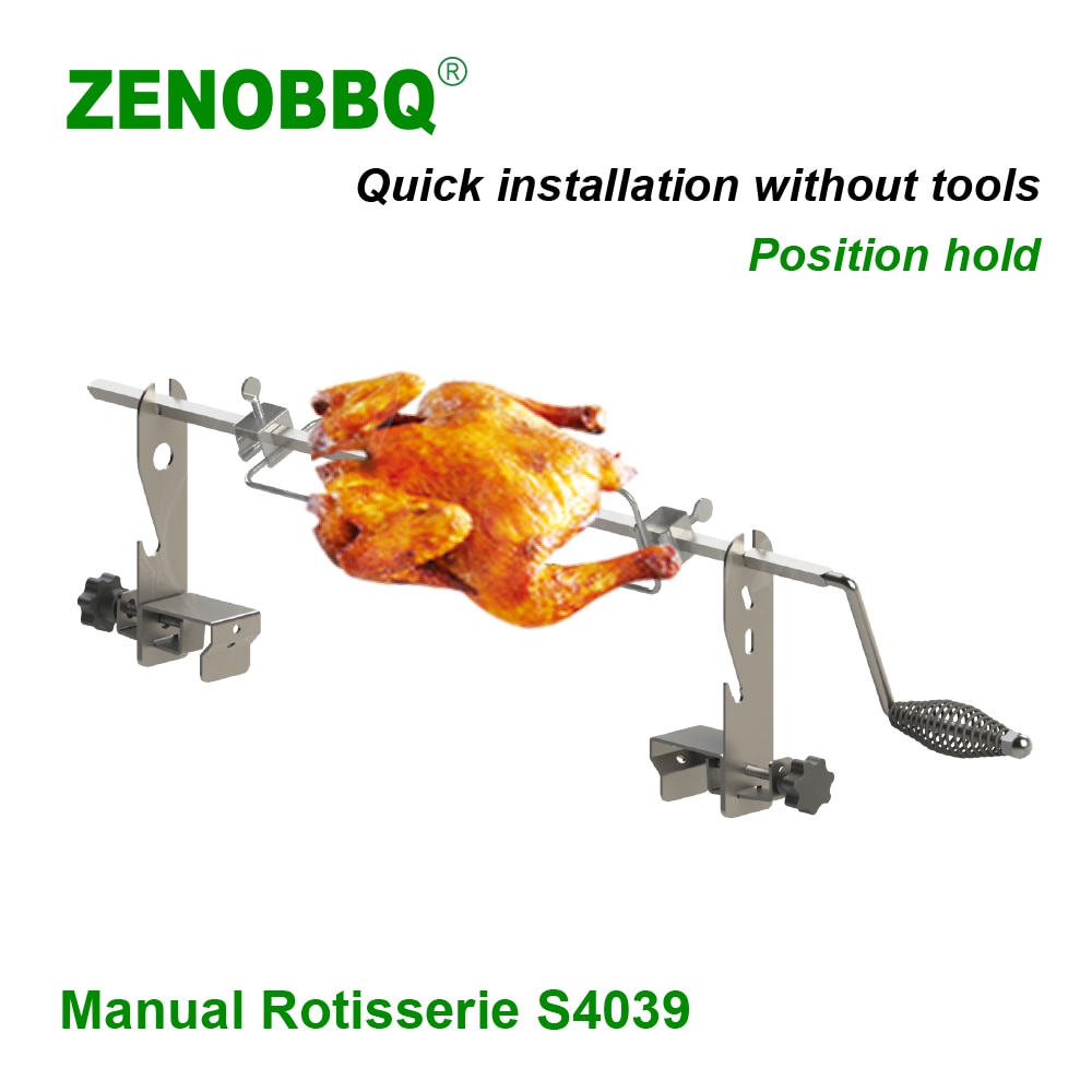 Zenobbq Handleiding Bbq Spit Rotisserie Roterende Grill Lengte Verstelbare Outdoor Camping Apparatuur Koffiebrander Accessoires Kip Vork