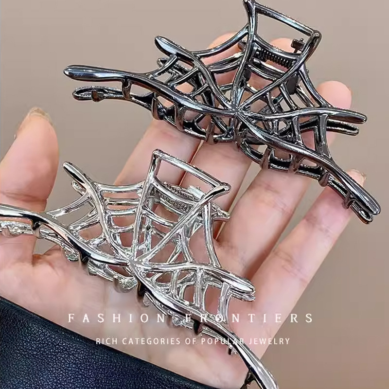 Spider Web Metal Hair Crab Clips Alloy Halloween Hair Claw Clips Hairgrip Hairpin Barrette Clamps Party Hair Accessories