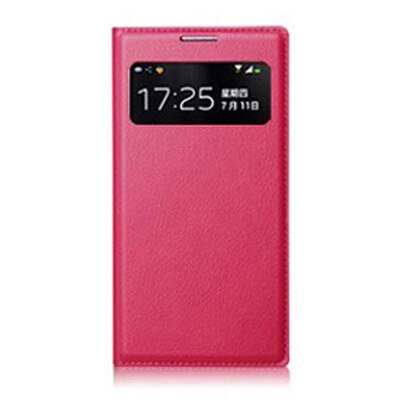 Smart View Flip Cover Leather Phone Case For Samsung Galaxy S4 Mini S4 S 4 S4mini GT I9190 I9192 I9195 I9500 GT-I9190 GT-I9192: S4 / Rose red