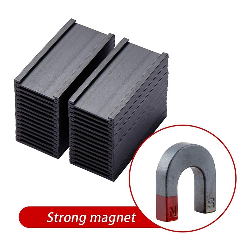 50Pcs Magnetic Label Holders with Magnetic Data Card Holders with Clear Plastic Protectors for Metal Shelf (1 x 2 Inch)