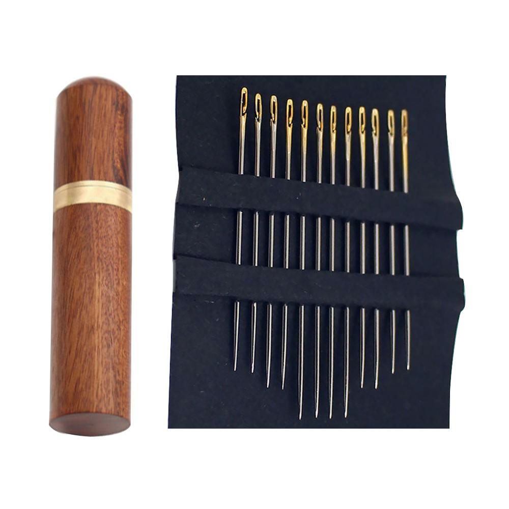Agujas Multi-tamaño apertura lateral 12 piezas acero inoxidable Darning costura hogar herramientas Mano Needle Sewing