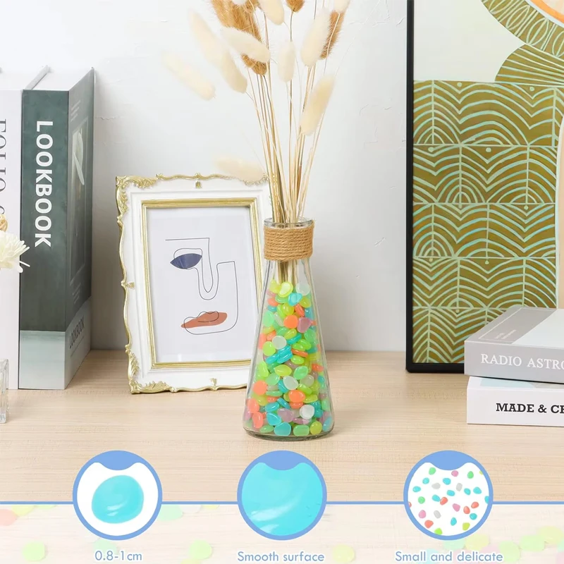 100 stuks kleurrijke gloeiende rotsen voor aquariumdecoratie Glow in The Dark kiezels