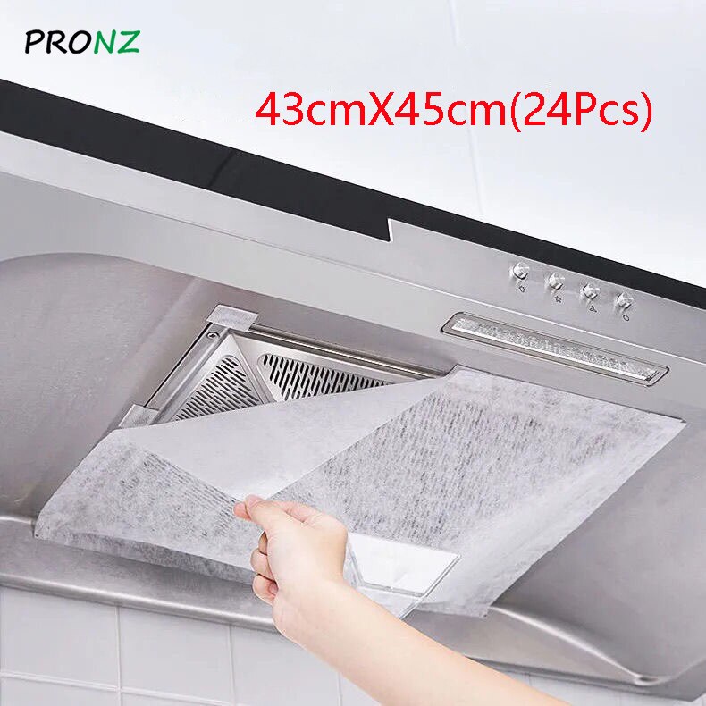 Kitchen Oil Sticker Disposable Kitchen Oil Filter Paper Absorbing Paper Non-woven Anti Oil Cotton Filters Filter Non-Woven: 43cmX45cm(24Pcs)