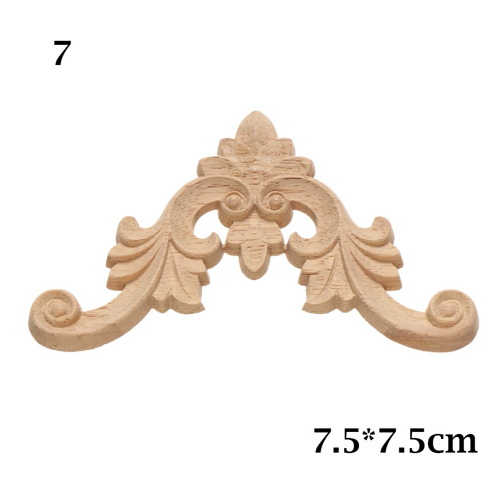 Figurines en bois sculpté à motif Floral naturel, applique d'angle, meuble d'angle, décoration Unique, décoration: 7