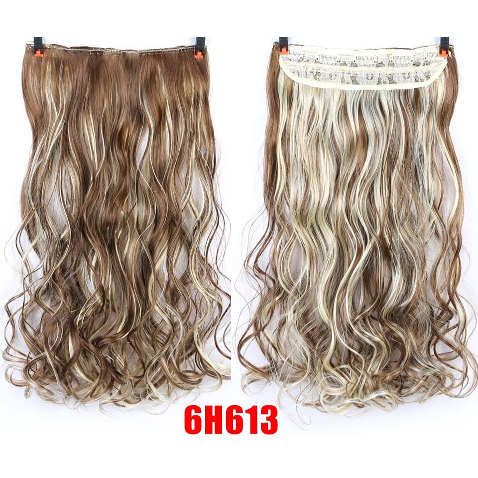 LM Extension capillaire synthétique à Clip | Postiche longue tendance une pièce, couleurs entordées à la , Extension capillaire avec pince: B901-6H613
