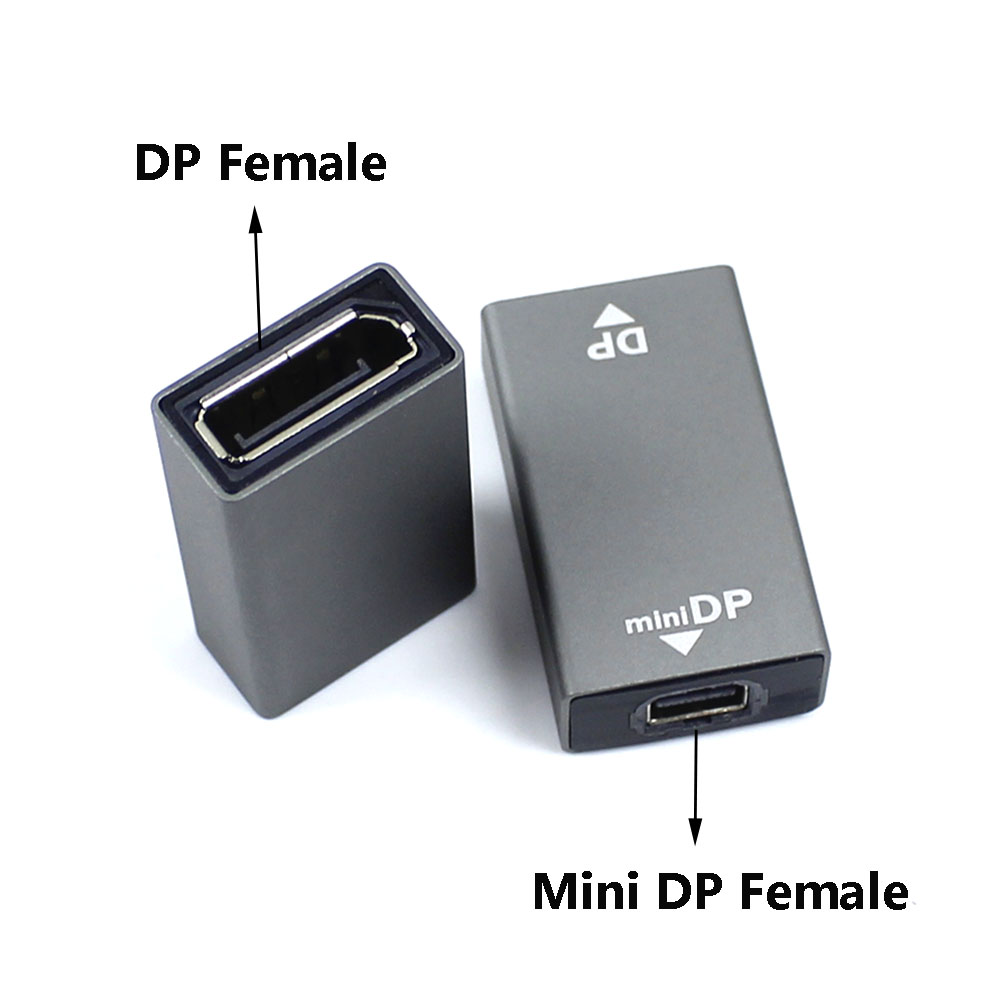 Aluminum Displayport Micro/Mini DP to HDMI-compatible Adapter 4K@60Hz HDMI male to HDMI female For PC Laptop Projector Converter: Dark Grey