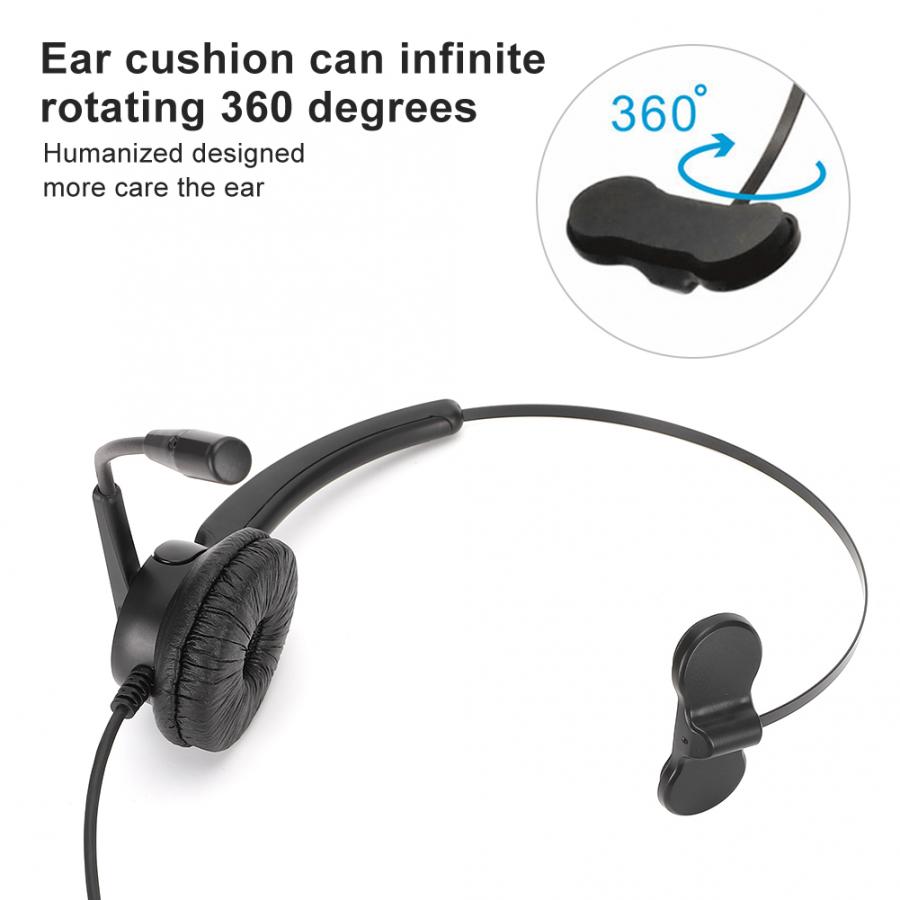 H500-VA ABS Telephone Operator Headset Adjustable Service Earphone Comfortable Communication Headset