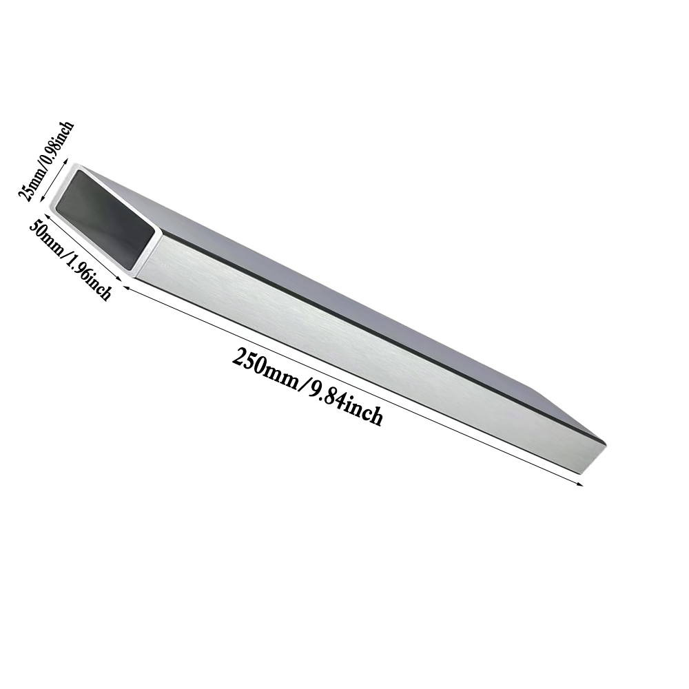 Roestvrij staal 304 rechthoekige buis 250 mm x 1 mm wanddikte, metalen profiel voor bouw, handwerk en reparatie: WIT
