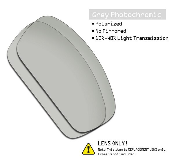 SmartVLT Polarized Replacement Lenses for Oakley Splinter Sunglasses - Multiple Options: Grey Photochromic