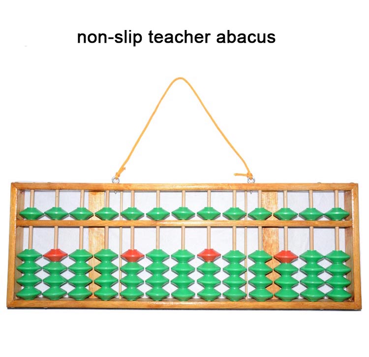 13 kolonne stor størrelse skridsikker lærer abacus kinesisk soroban pædagogisk værktøj matematisk lommeregner hængende abacus til lærer  sz01: Grøn