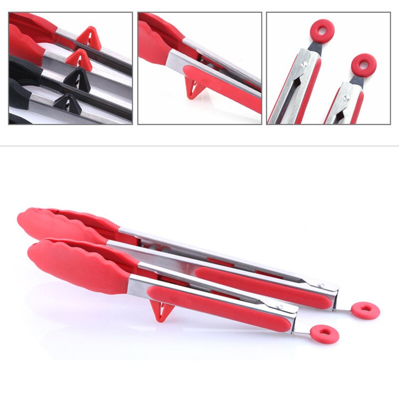 Siliconen Hoofd Barbecue Tang Keuken Tang Salade Koken Voedsel Grill Hittebestendige Food Grade FEA889