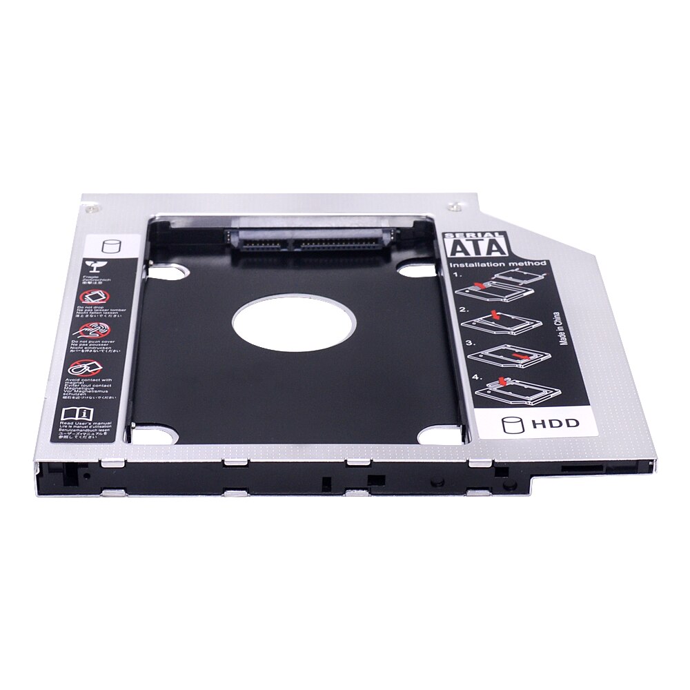CHIPAL Universal Aluminum 2nd HDD Caddy 9.5mm for 2.5 Inch 2TB SATA 3.0 SSD Case Hard Disk Drive Bay for Notebook DVD CD ROM
