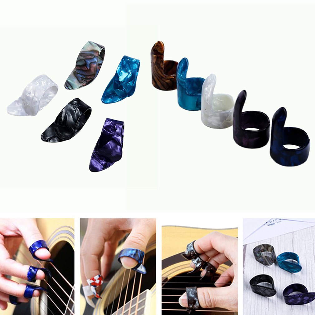 Púa de guitarra para dedo pulgar, púas de tubo de guitarra, púas para pulgar, accesorios de guitarra eléctrica, Color aleatorio