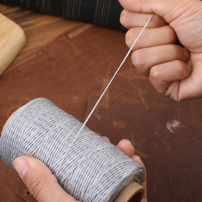 LMDZ 250m Leder Gewachst Faden Leder NäHenne Nähen Nadeln Kupfer Bohren Ahlen Verfolgung Rad Garn Schere für DIY Handwerk