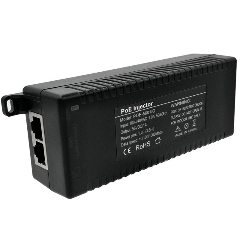 POE Injector 100/1000Mbps 50V 30w 45+ 78- Work with IP Phone /camera and POE Splitter and AP