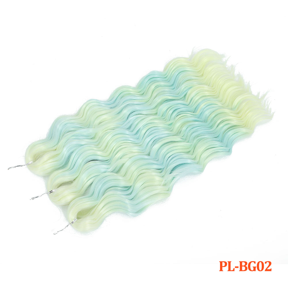 24" ANNA Water Wave Braiding Hair Extensions Synthetic Loose Deep Wave Curly Braid Hair Ombre Brown Rainbow Twist Crochet Hair
