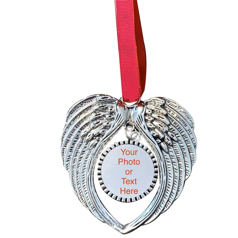 In Memory Angel Wings Ornament Christmas Tree Hanging Photo Bauble Decors: SV