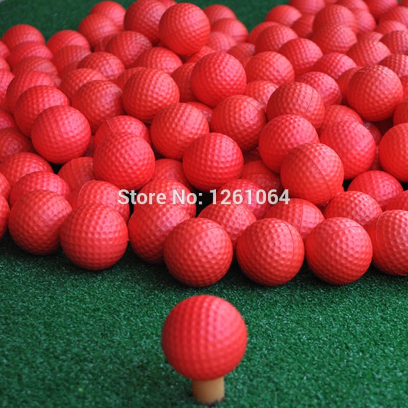 100 Stks/zak Rode Indoor Outdoor Training Practice Golf Sport Elastische Pu Foam Balls
