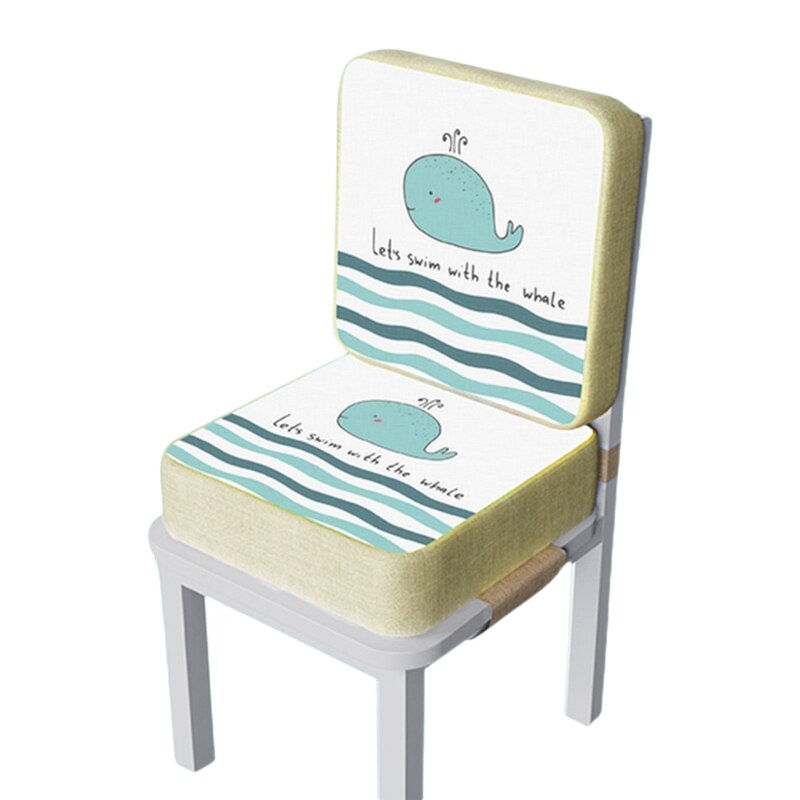 2 Pcs/Set Anti-Skid Cartoon Printing Dining Children Cushion Increased Pad Adjustable Removable High Chair Booster